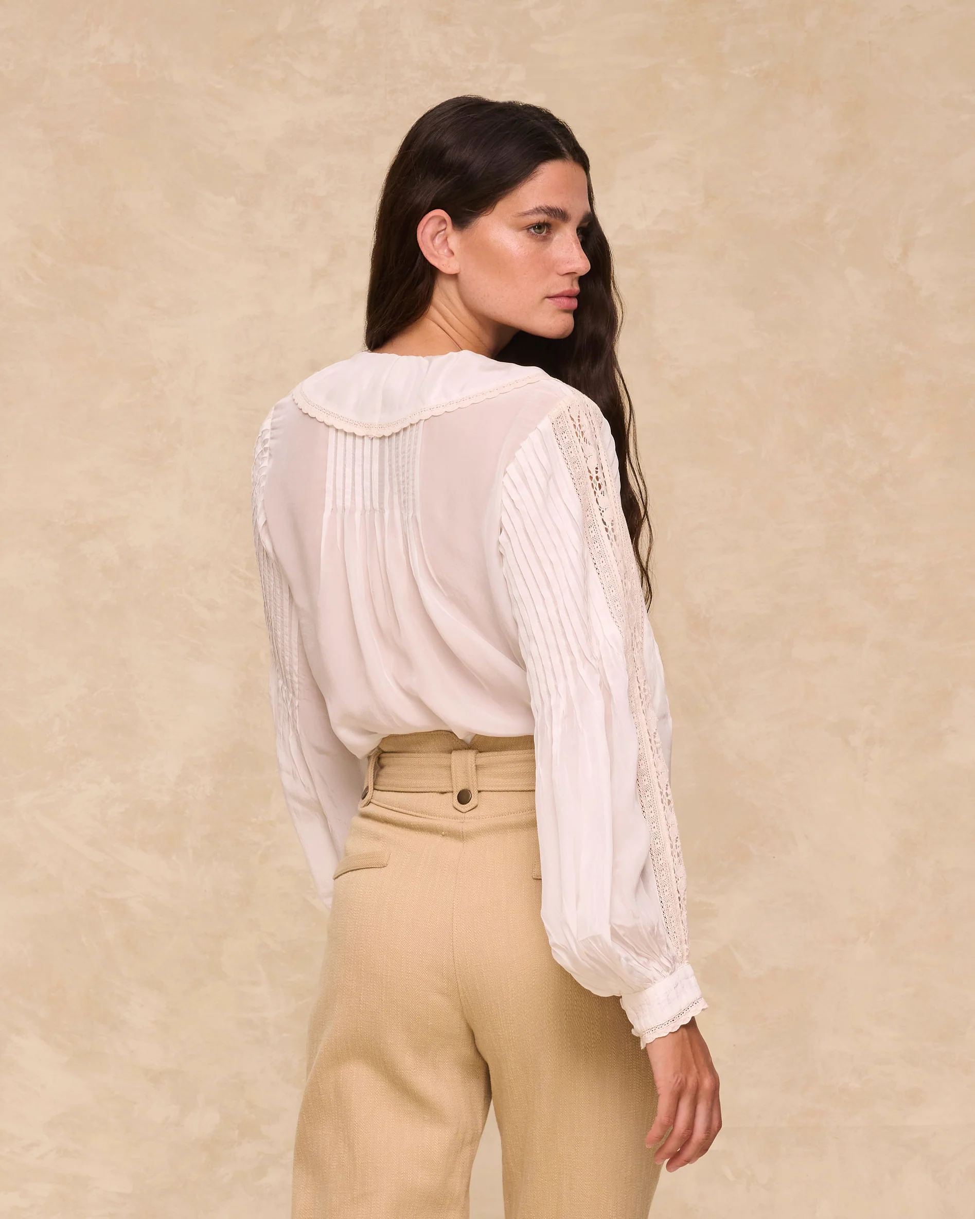 BASIL | White Ruffled Lace Blouse - Image 5