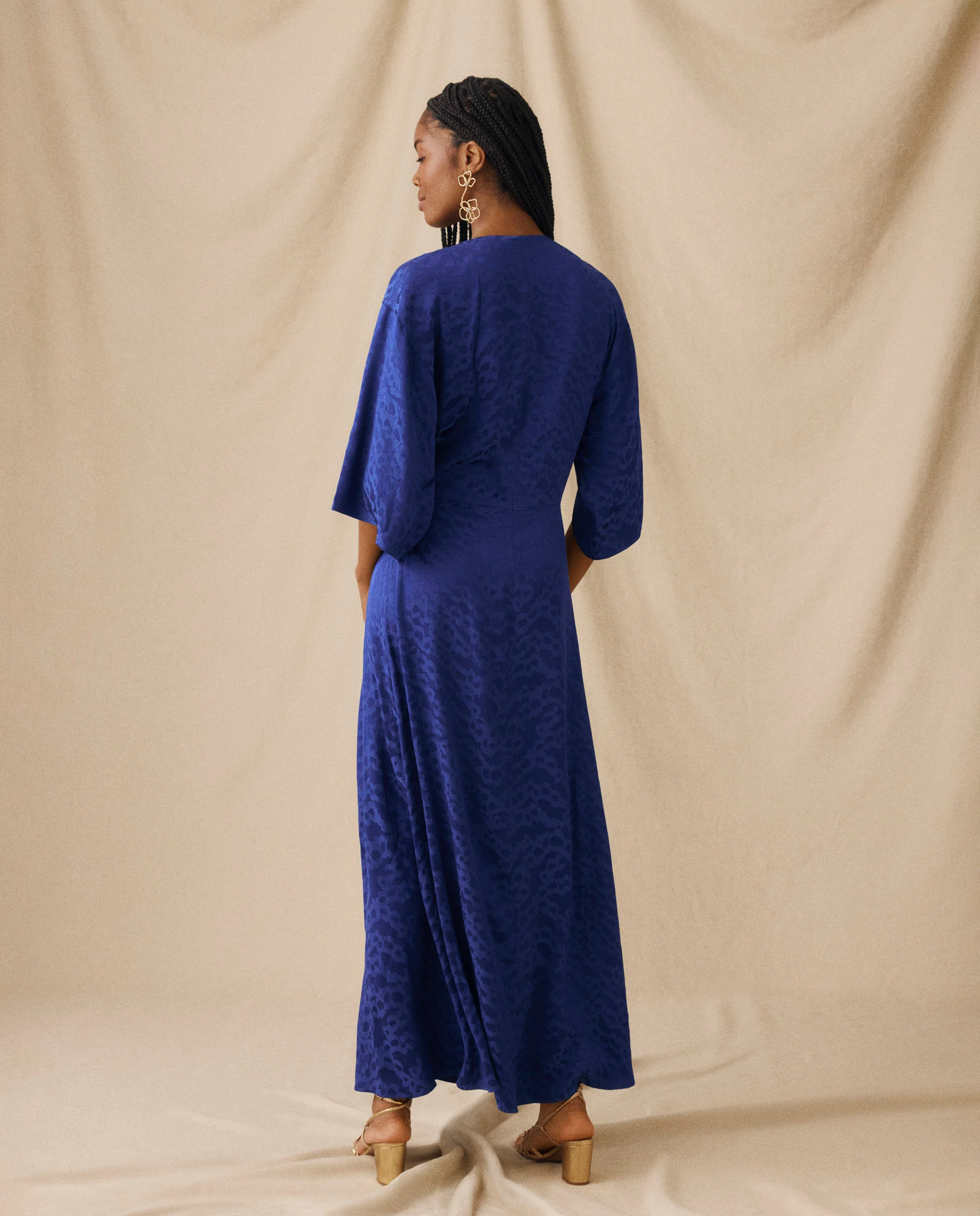 CICELEY | Indigo Jacquard Maxi Dress - Image 4
