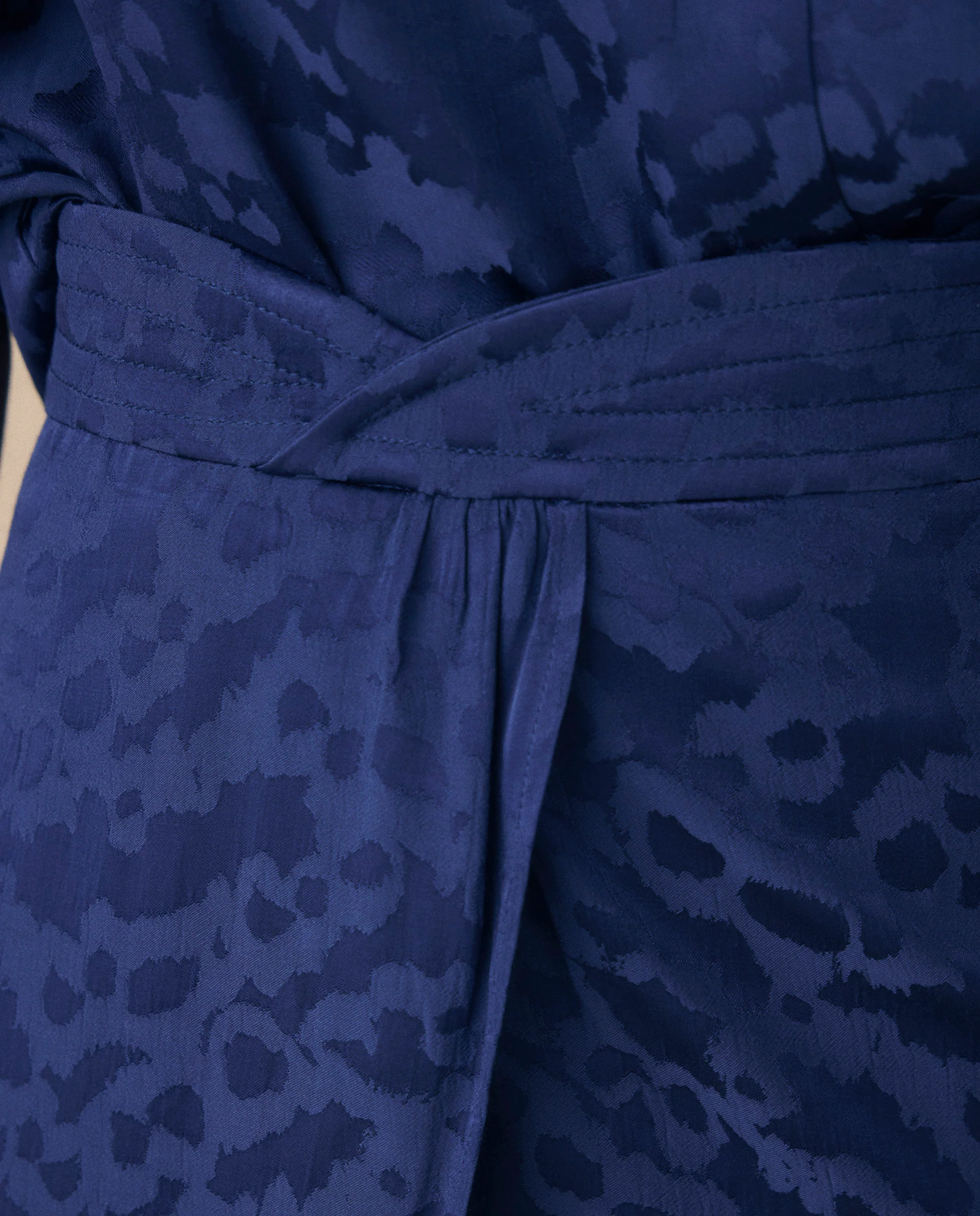 ELAINE | Indigo Jacquard Wide-Leg Trousers - Image 3