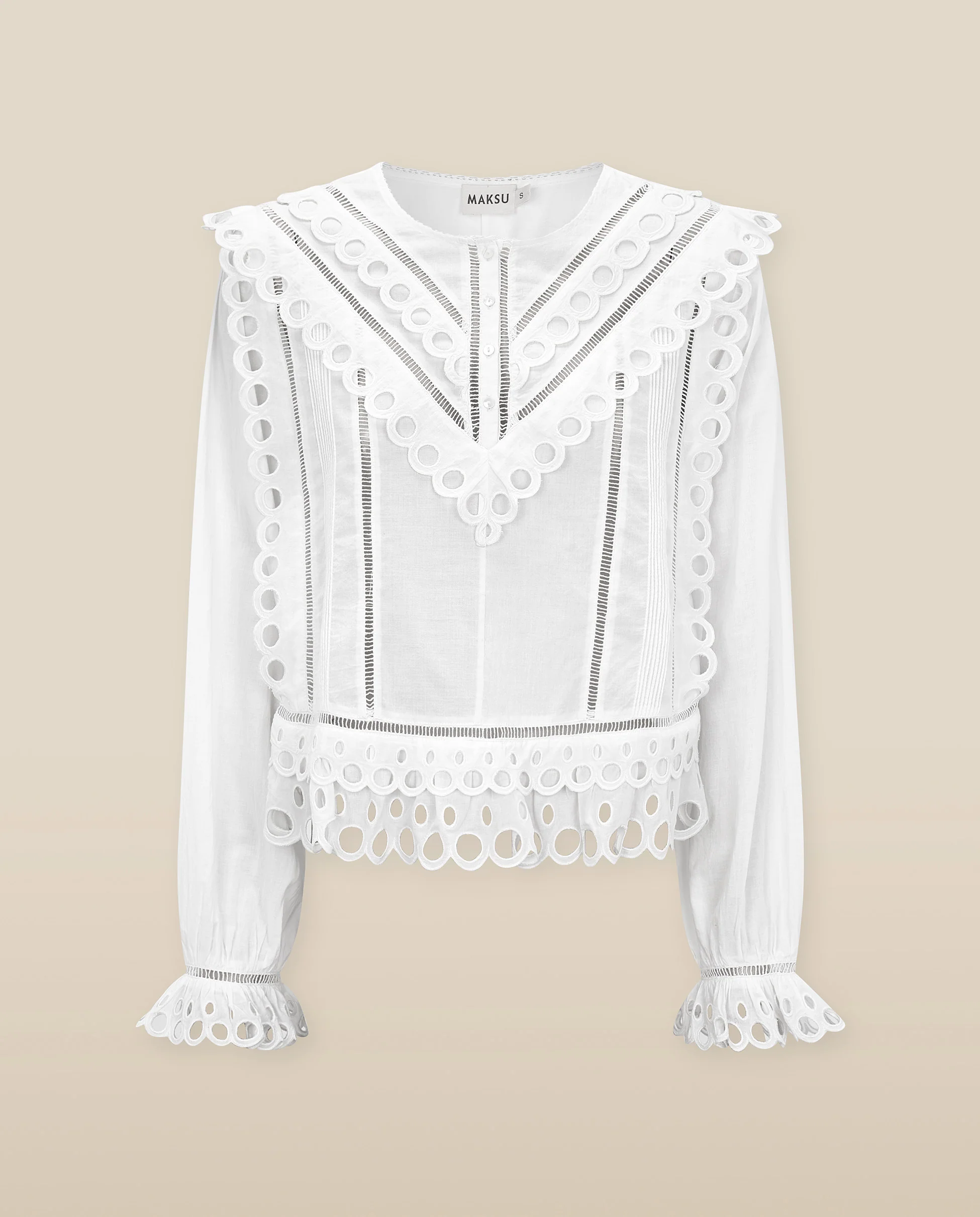 ZOYA | White Embroidery Detail Cotton Blouse
